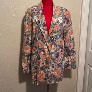 Floral Linen Feel Jacket